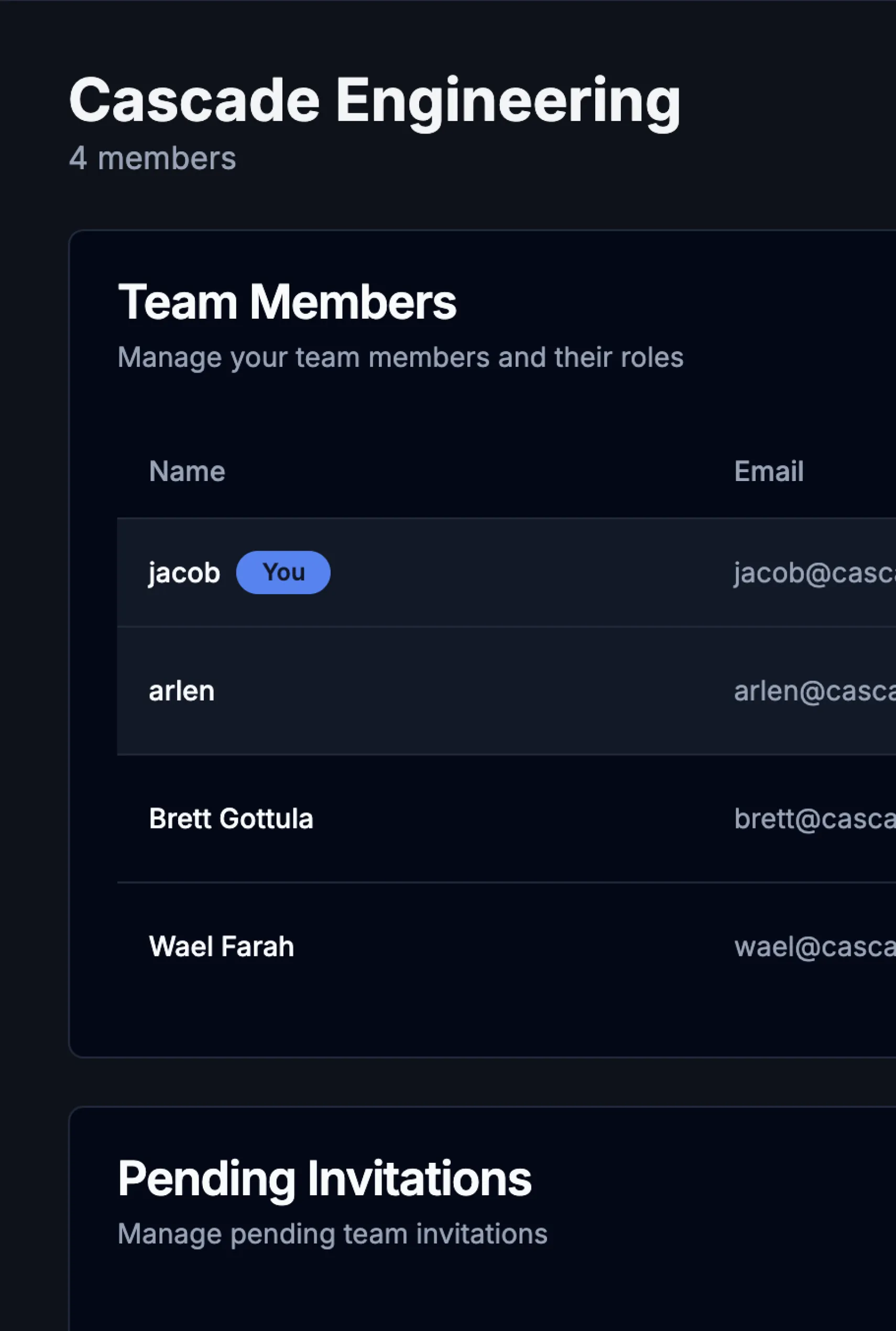 Manage team members